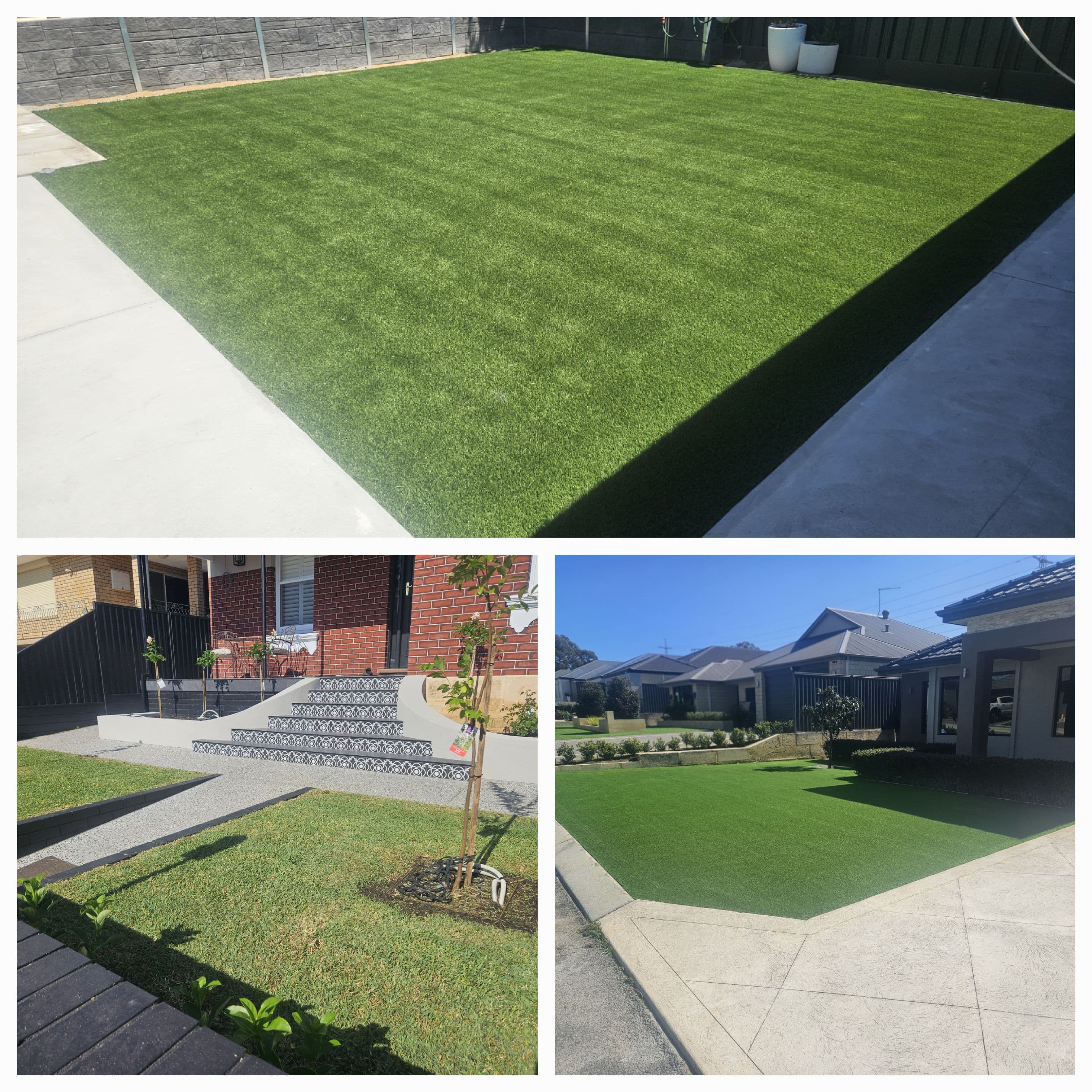 Front and side yard artificial turf transformations